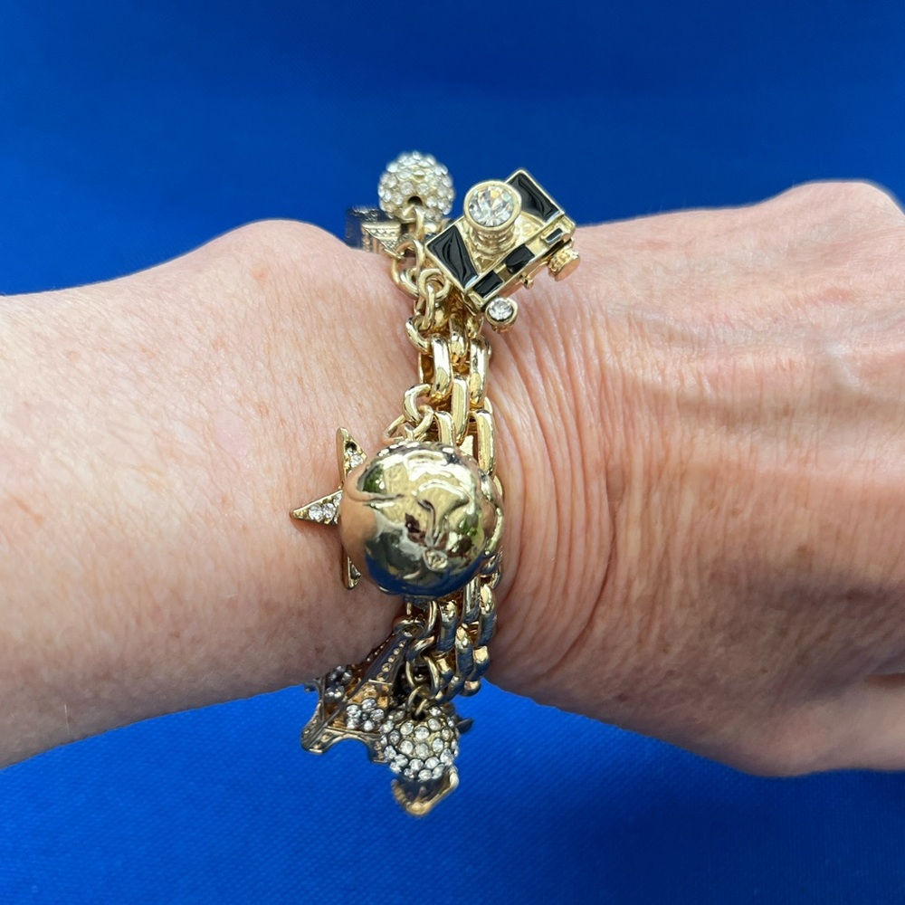 Off Park Collection World Traveler Charm Bracelet With Toggle Clasp Closure